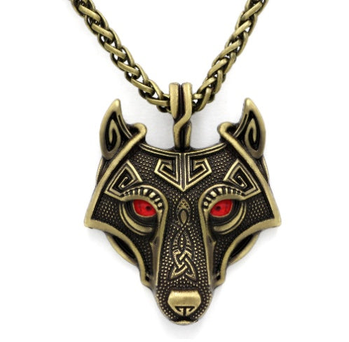 Fenwyr Wolf Pendant — Norse Chain Necklace