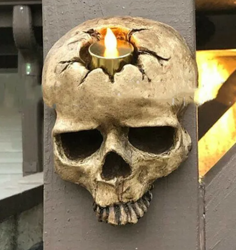 Gravelight Sconce — Skull Wall Candle Holder