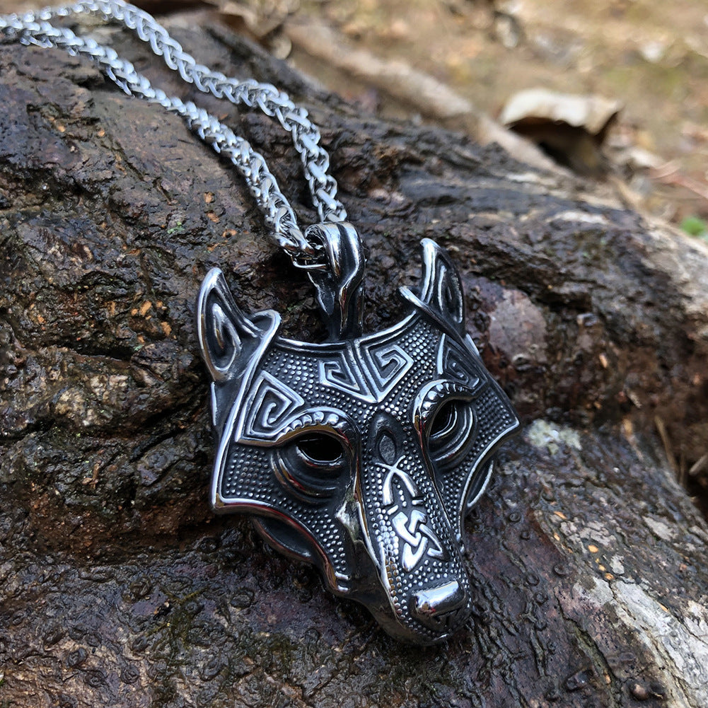 Fenwyr Wolf Pendant — Norse Chain Necklace