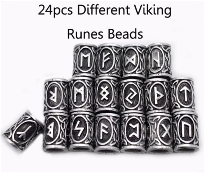 Skaldbraid Beard Beads — Viking Rune Set