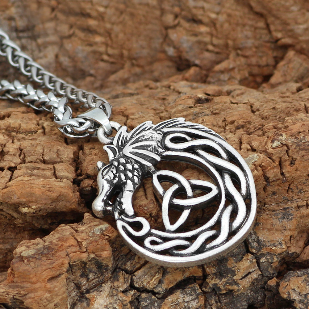 Vyrndrak Dragon Celtic Pendant Necklace