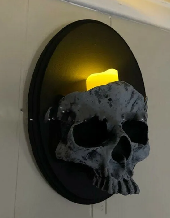 Gravelight Sconce — Skull Wall Candle Holder