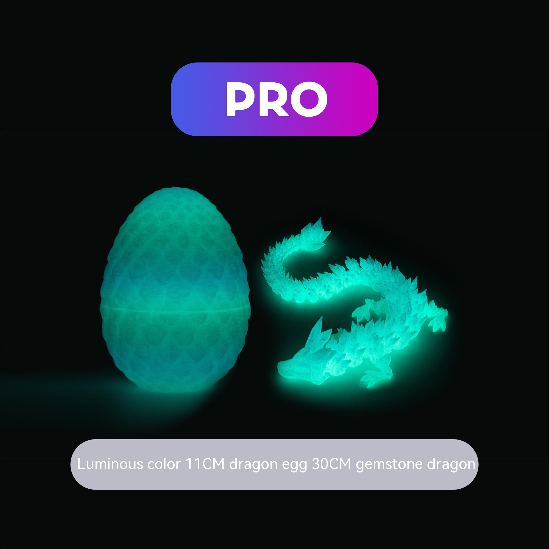 Nightshade Dragon Egg — 3D Crystal Resin Ornament
