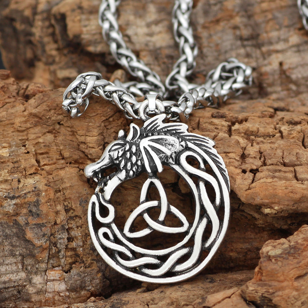 Vyrndrak Dragon Celtic Pendant Necklace