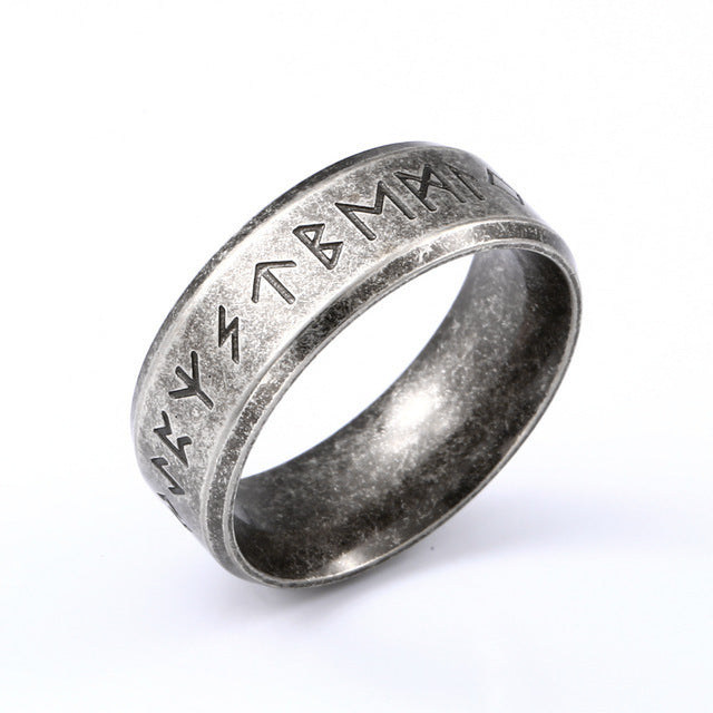 Runeband of Odin — 316L Steel Rune Ring